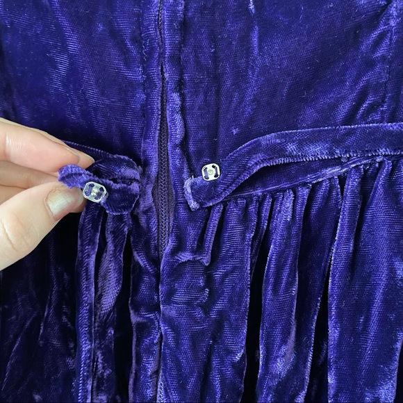 Lorrie Deb San Francisco Vintage Velvet Empire Waist maxi Dress Purple - Picture 9 of 15